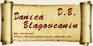 Danica Blagovčanin vizit kartica